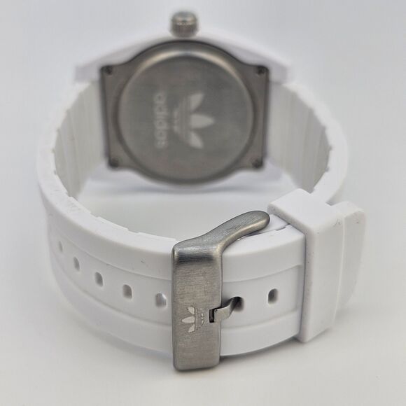 Adidas Men's Watch 41MM Blue White Dial White Plastic Bands New Battery - Picture 9 of 15